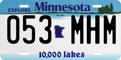 MN license plate 053MHM