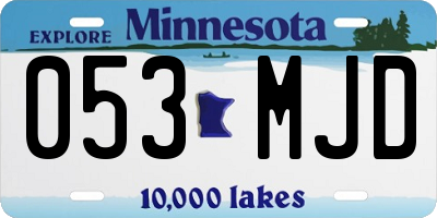 MN license plate 053MJD
