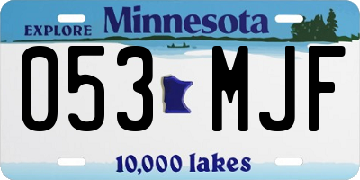 MN license plate 053MJF