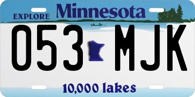 MN license plate 053MJK