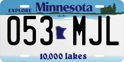 MN license plate 053MJL