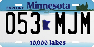 MN license plate 053MJM