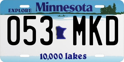 MN license plate 053MKD