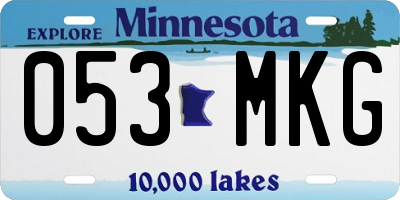 MN license plate 053MKG