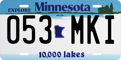 MN license plate 053MKI