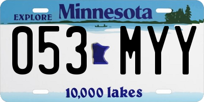 MN license plate 053MYY