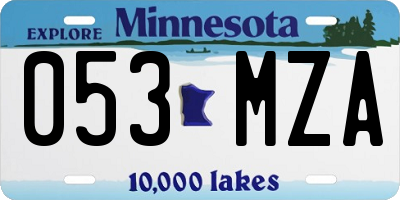 MN license plate 053MZA