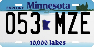 MN license plate 053MZE