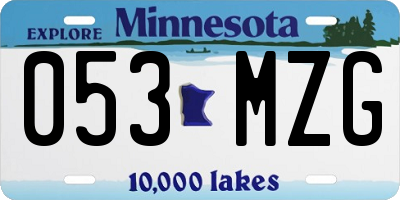 MN license plate 053MZG