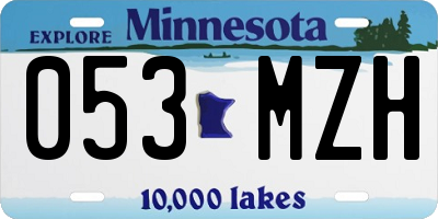 MN license plate 053MZH