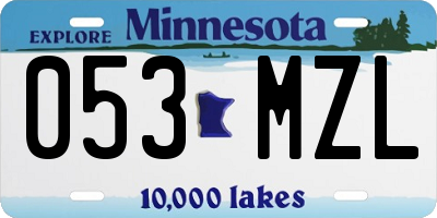 MN license plate 053MZL