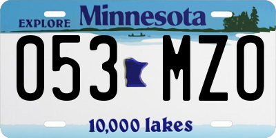 MN license plate 053MZO