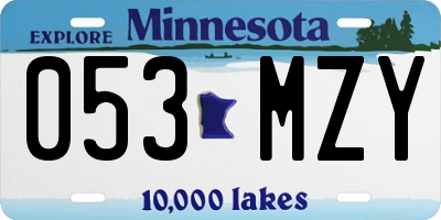 MN license plate 053MZY