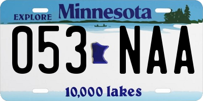 MN license plate 053NAA