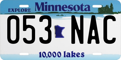 MN license plate 053NAC
