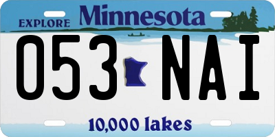 MN license plate 053NAI