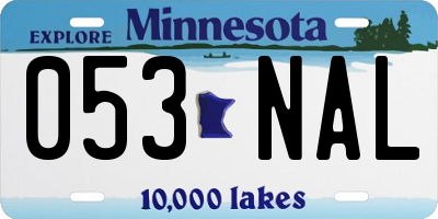 MN license plate 053NAL