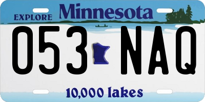MN license plate 053NAQ