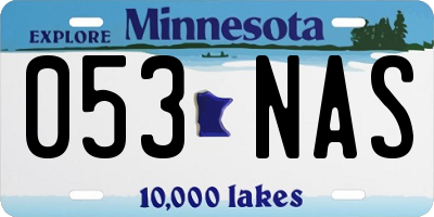 MN license plate 053NAS