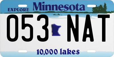 MN license plate 053NAT