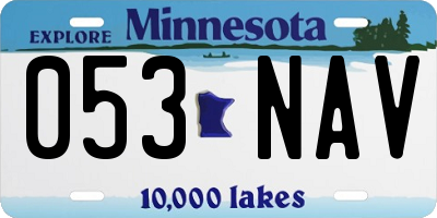 MN license plate 053NAV