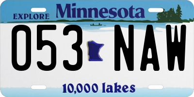 MN license plate 053NAW