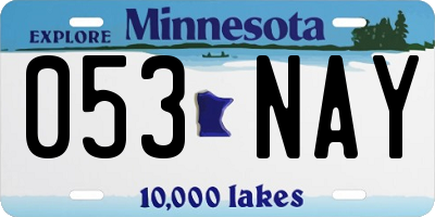 MN license plate 053NAY