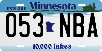 MN license plate 053NBA