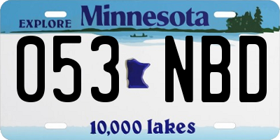 MN license plate 053NBD