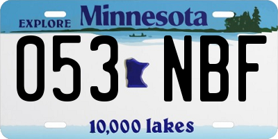 MN license plate 053NBF