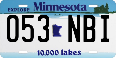 MN license plate 053NBI