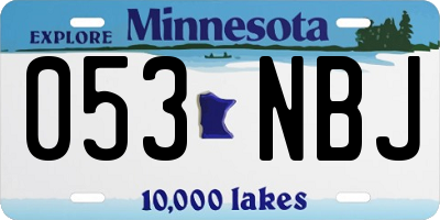 MN license plate 053NBJ