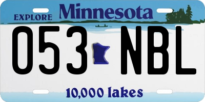 MN license plate 053NBL
