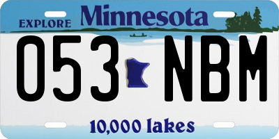 MN license plate 053NBM
