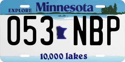 MN license plate 053NBP