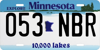 MN license plate 053NBR
