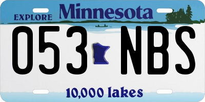 MN license plate 053NBS