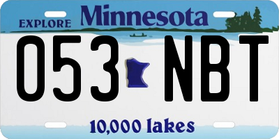 MN license plate 053NBT