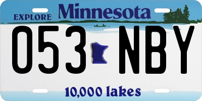 MN license plate 053NBY