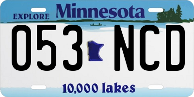 MN license plate 053NCD