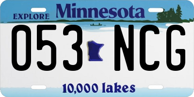 MN license plate 053NCG
