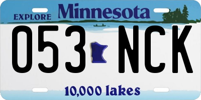 MN license plate 053NCK
