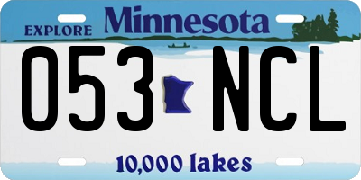 MN license plate 053NCL