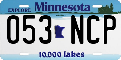 MN license plate 053NCP