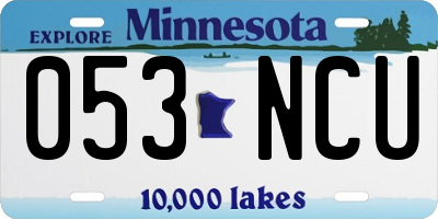 MN license plate 053NCU