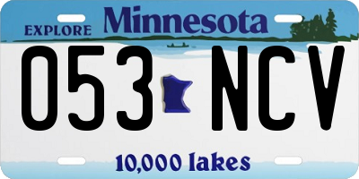 MN license plate 053NCV