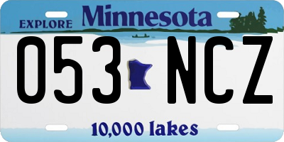 MN license plate 053NCZ