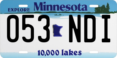 MN license plate 053NDI