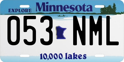 MN license plate 053NML