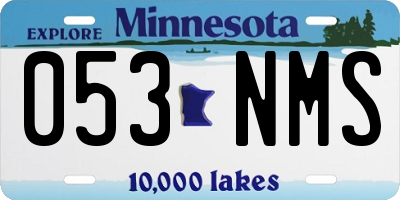 MN license plate 053NMS